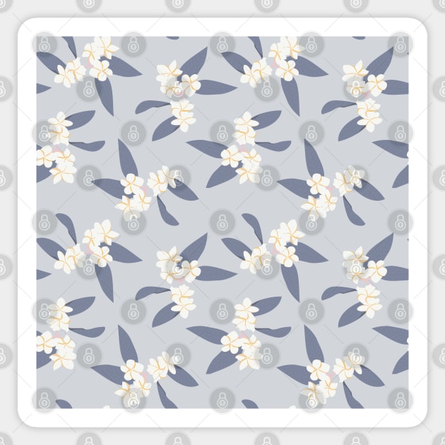 Happiness Frangipani flowers pattern Sticker by -mltomi-